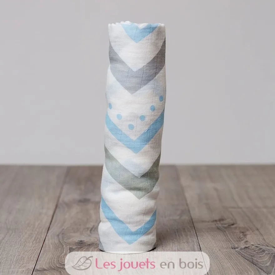 Lange en bambou - Chevron bleu - Lulujo