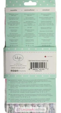Lange en bambou - Chevron rose - Lulujo
