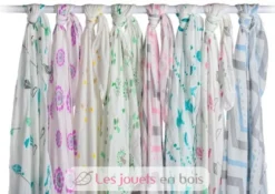 Lange en bambou - Chevron rose - Lulujo