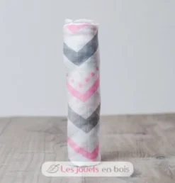 Lange en bambou - Chevron rose - Lulujo