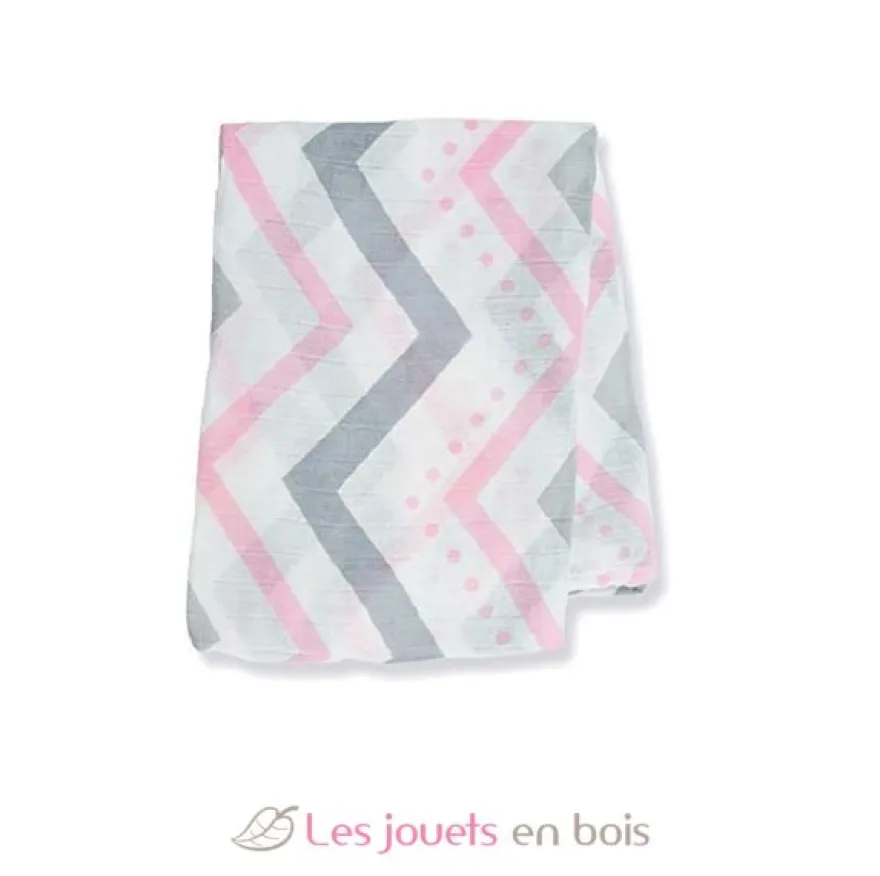 Lange en bambou - Chevron rose - Lulujo