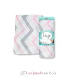 Lange en bambou - Chevron rose - Lulujo