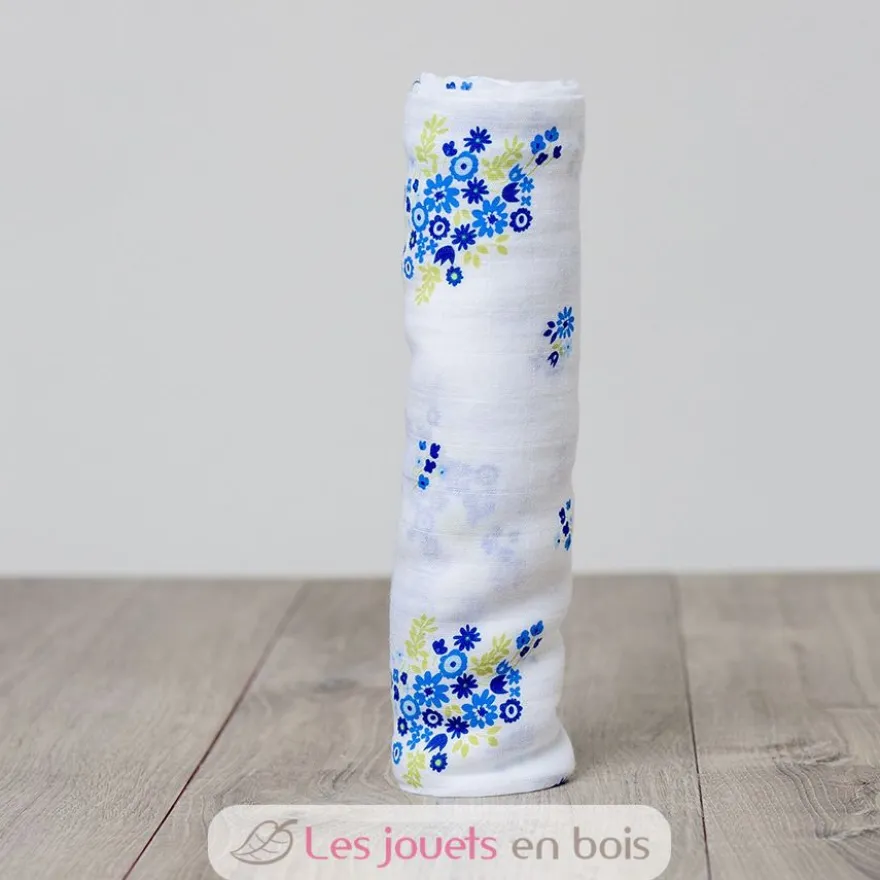 Lange mousseline - Bouquet bleu vintage - Lulujo