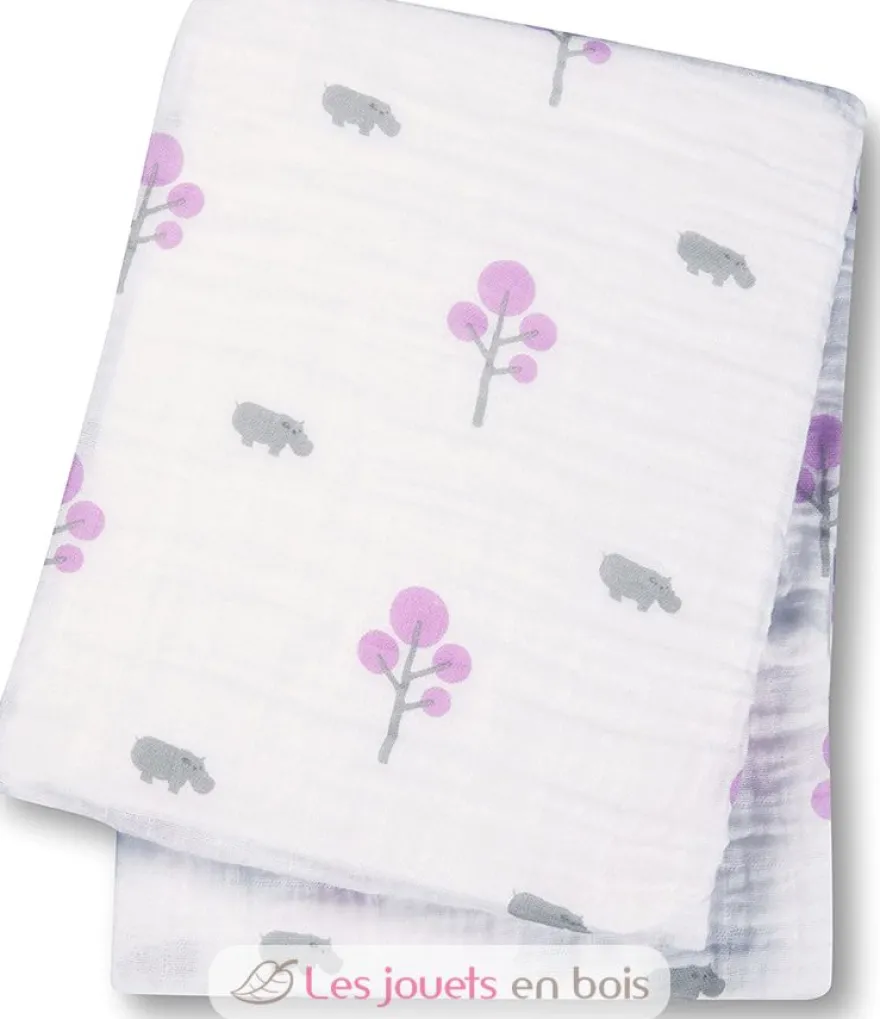 Lange mousseline - Hippo rose - Lulujo