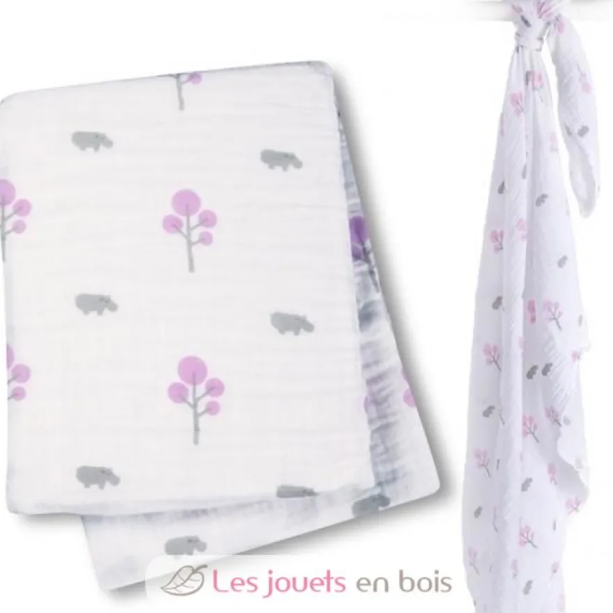 Lange mousseline - Hippo rose - Lulujo