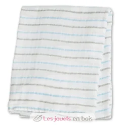 Lange mousseline - Rayures bleues - Lulujo