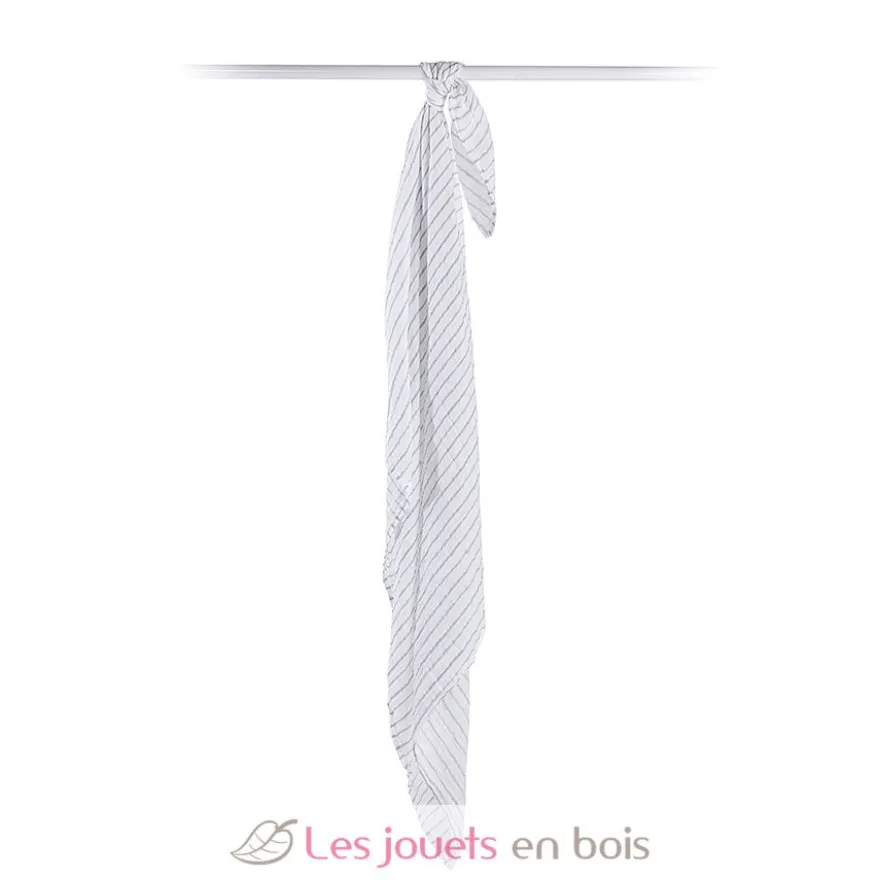 Lange mousseline - Rayures grises - Lulujo