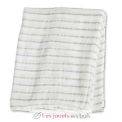 Lange mousseline - Rayures grises - Lulujo