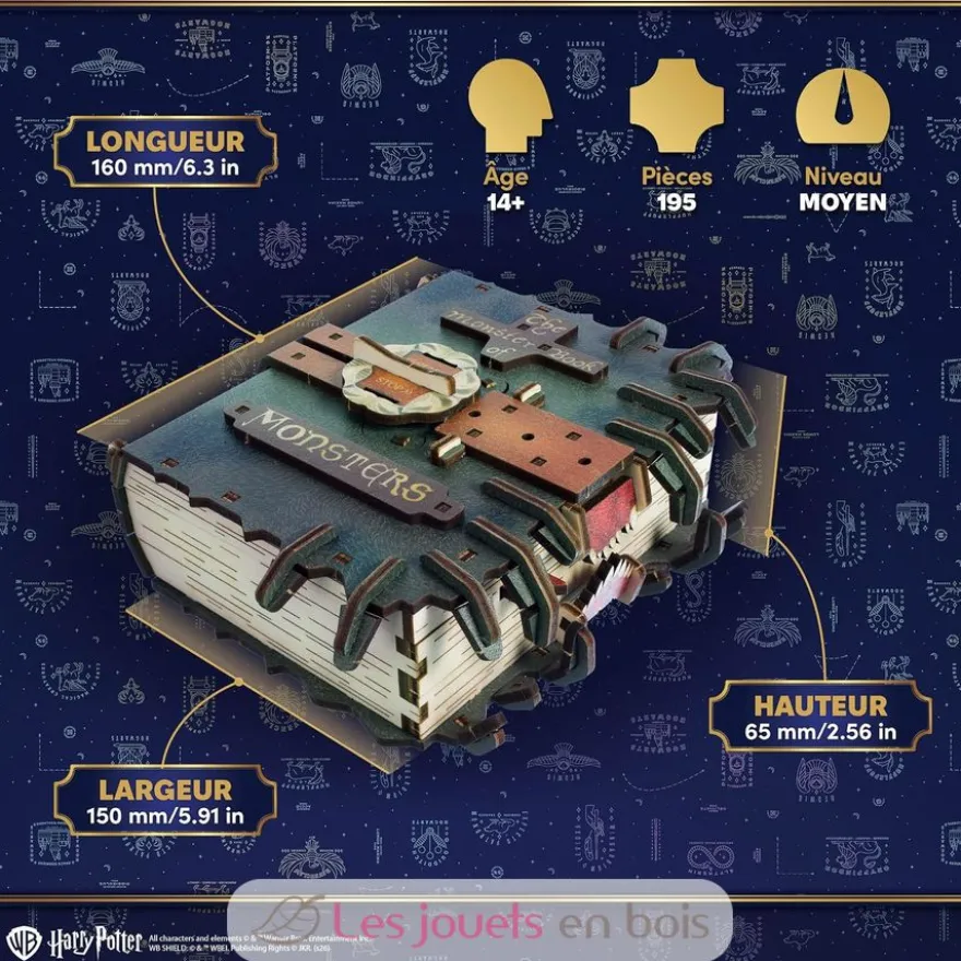 Le Livre des Monstres Harry Potter - Puzzle 3D mécanique en bois - Ugears