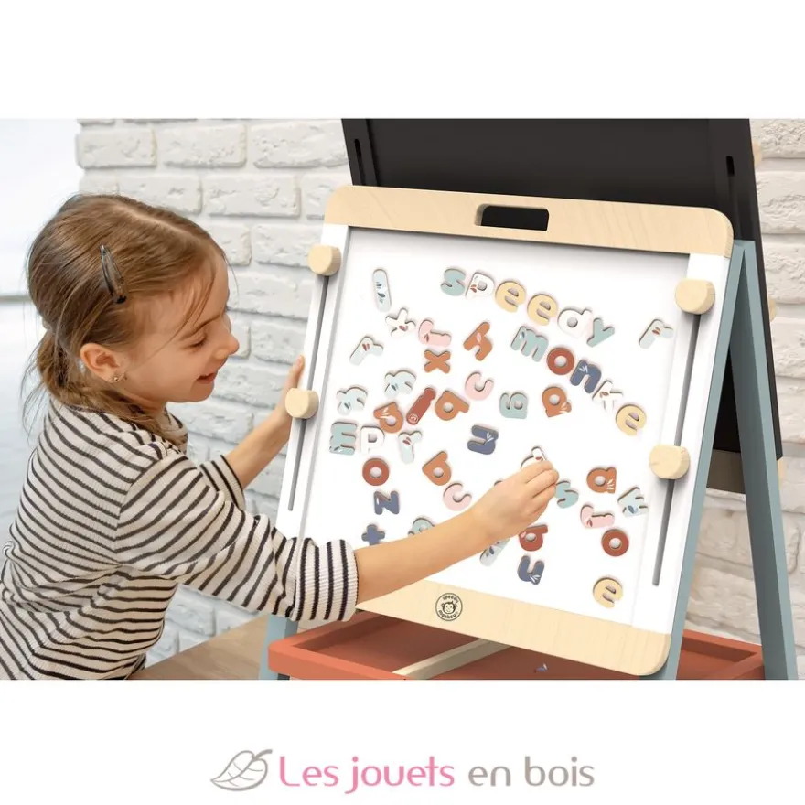 Lettres magnétiques en bois - 60 pièces - Speedy Monkey