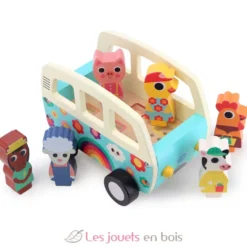 Le van sonore des animaux en bois - Dès 18 mois - Vilac