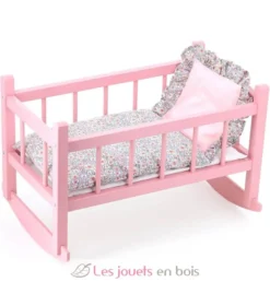 Lit bercelonnette poupée 40 cm vanille fraise - Petitcollin
