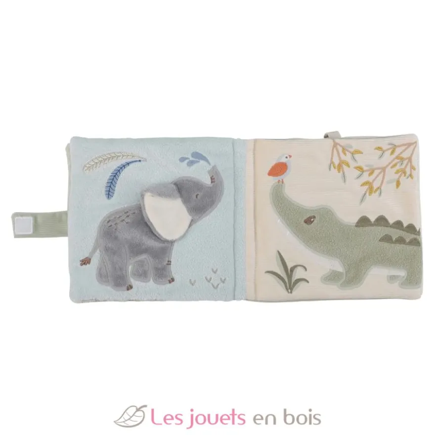 Livre d'activités en tissu Safari Friends vert - Little Dutch