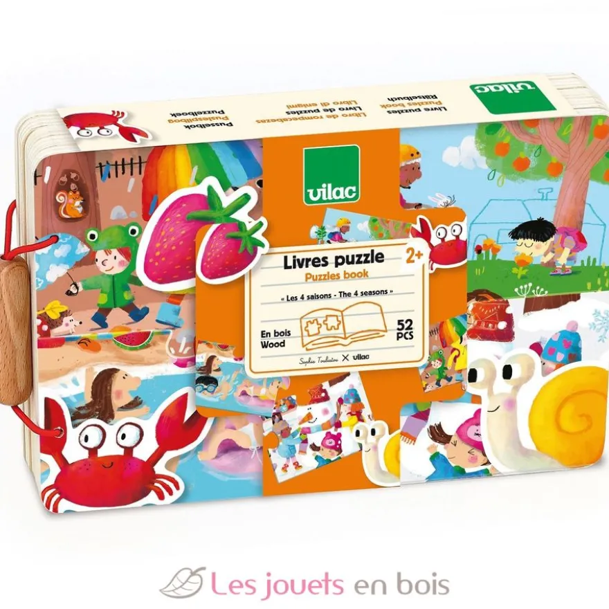 Livre puzzles en bois Les 4 saisons - Dès 2 ans - Vilac