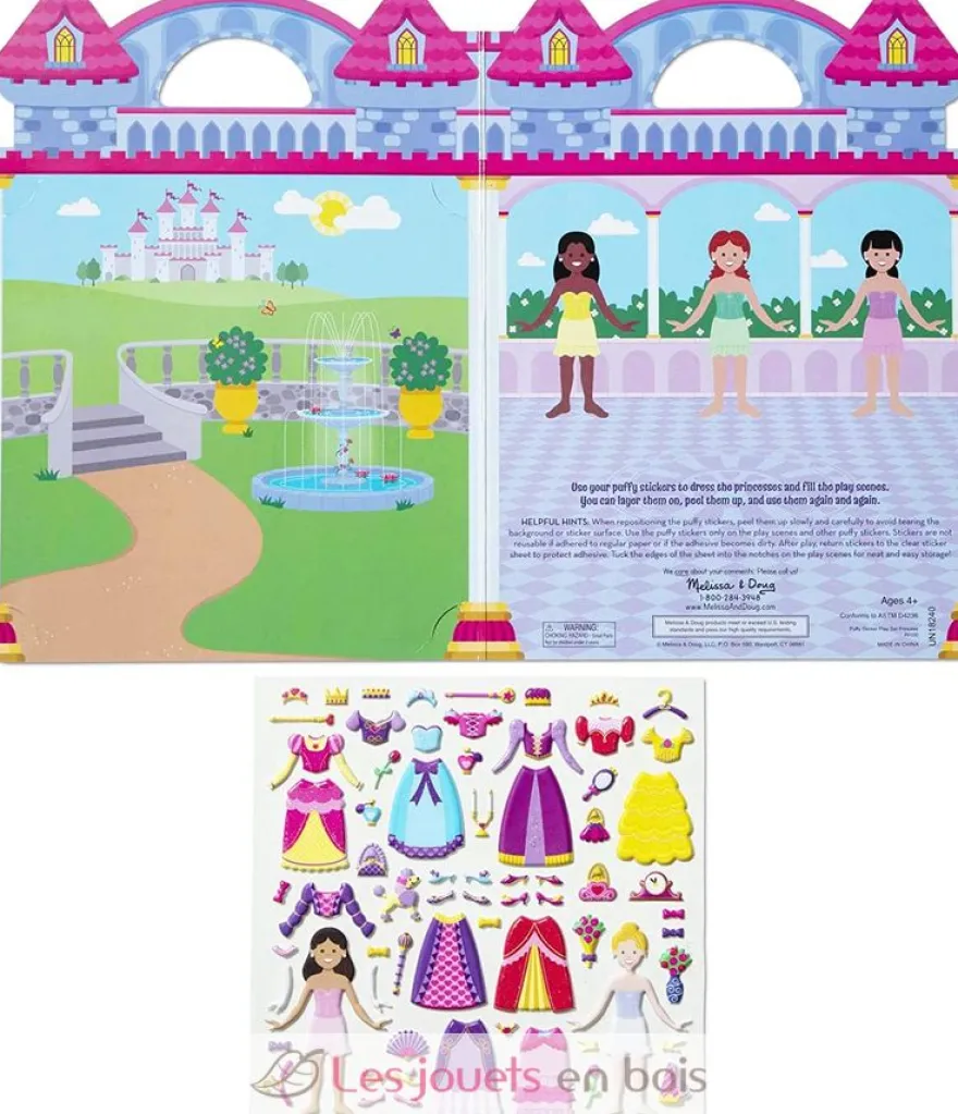 Livret d'autocollants reliefs repositionnables princesses - Melissa & Doug