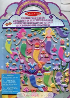 Livret d'autocollants reliefs repositionnables sirènes - Melissa & Doug