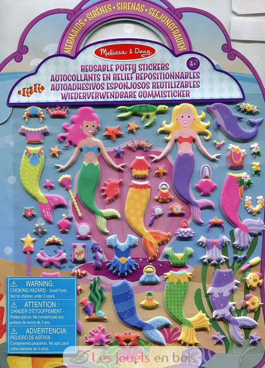 Livret d'autocollants reliefs repositionnables sirènes - Melissa & Doug
