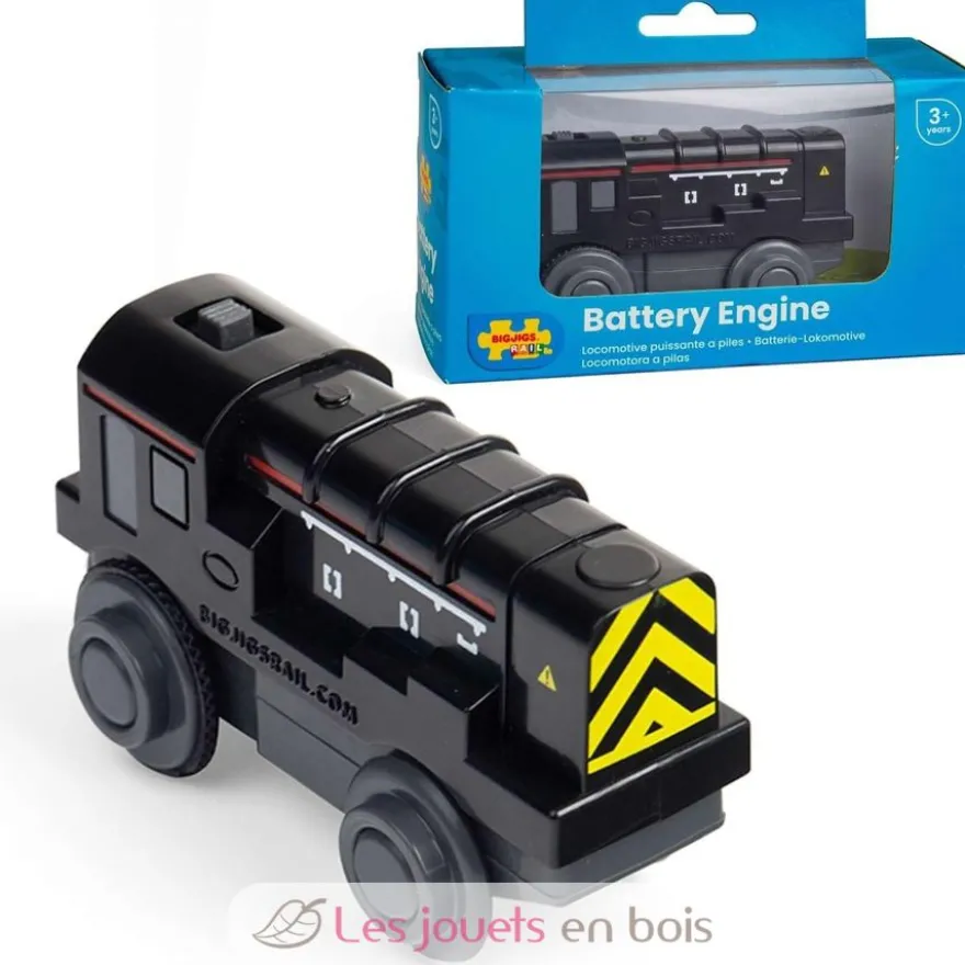 Locomotive de manœuvre diesel noire à pile - Bigjigs Toys