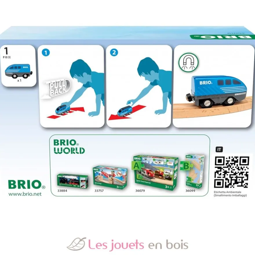 Locomotive à rétrofriction bleue - Brio