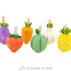 Lot de 6 toupies fruits et légumes - Ulysse