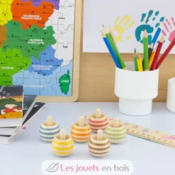 Lot de 6 toupies Tête en l'air - Ulysse
