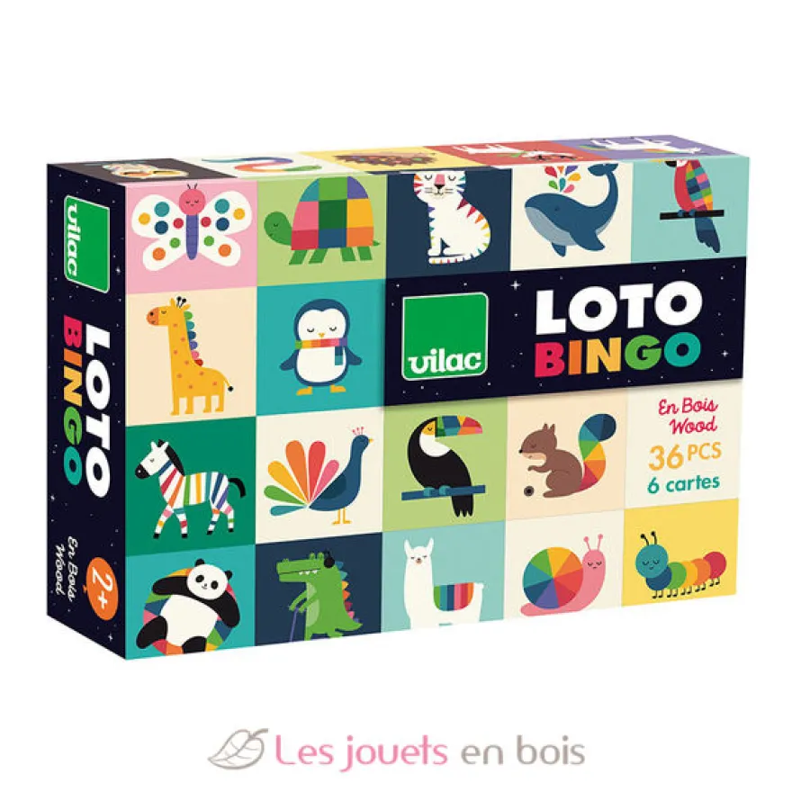 Loto en bois Animaux arc-en-ciel par Andy Westface - Vilac