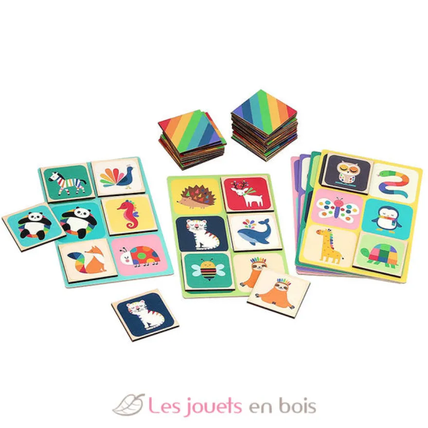 Loto en bois Animaux arc-en-ciel par Andy Westface - Vilac