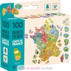 Magnets en bois Carte de France - Jeujura