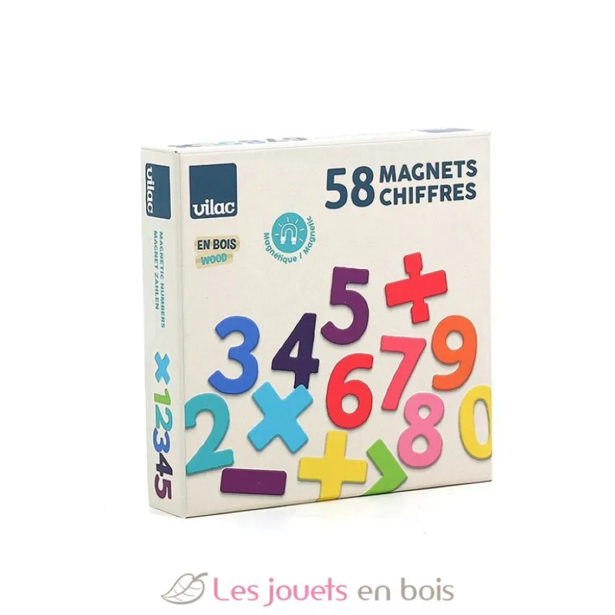 Magnets en bois 58 chiffres - Vilac