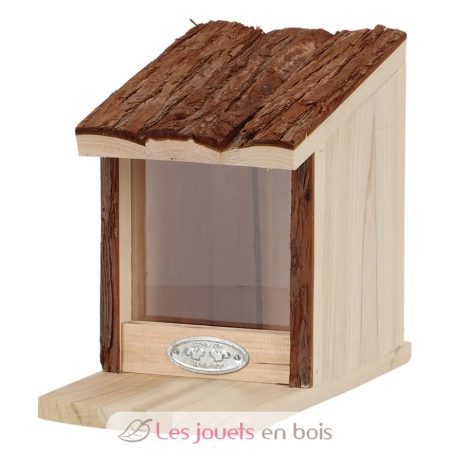 Mangeoire écureuil avec toit en écorce - Esschert Design