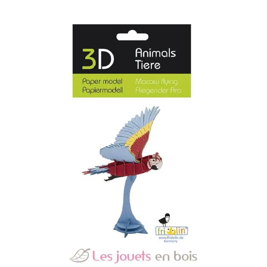 Maquette 3D en papier Ara Volant - Fridolin