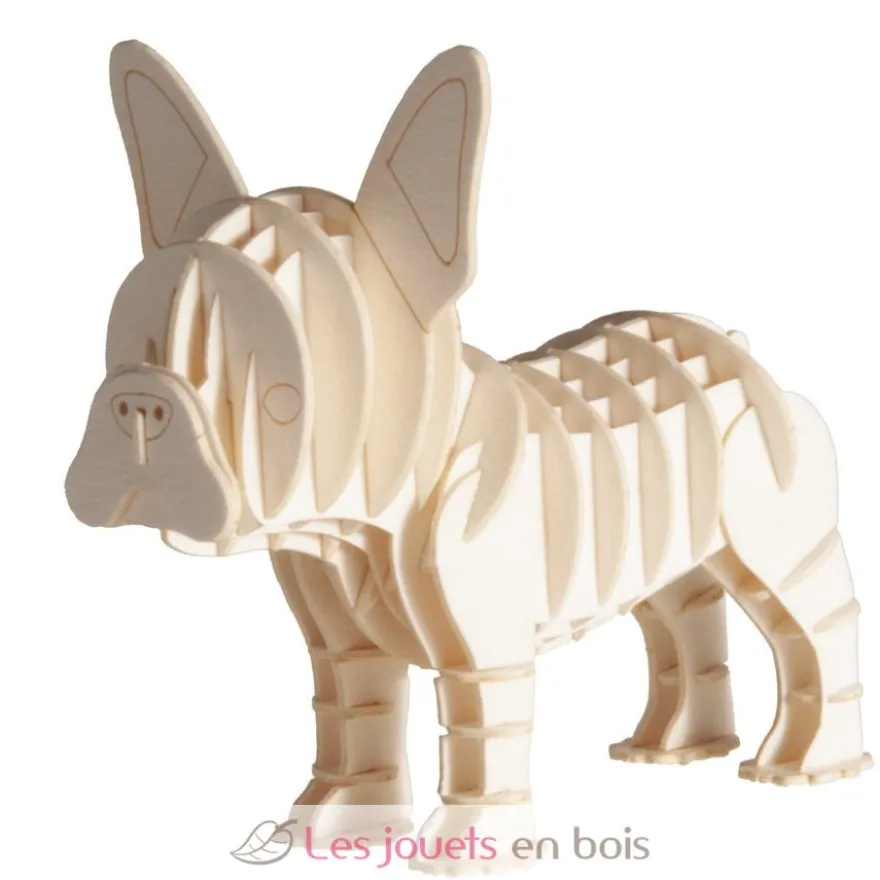 Maquette 3D en papier Bouledogue français - Fridolin