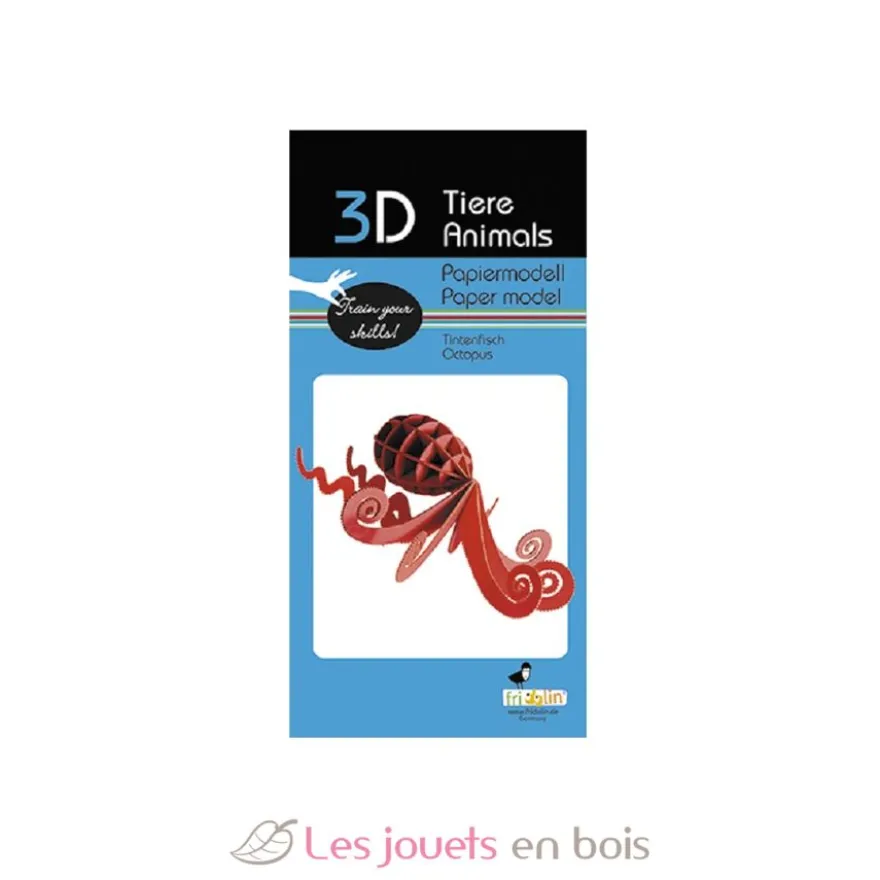 Maquette 3D en papier Calamar rouge - Fridolin