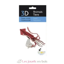 Maquette 3D en papier calmar géant rouge - Fridolin