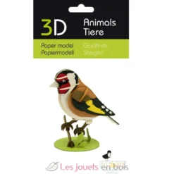Maquette 3D en papier chardonneret elegant marron - Fridolin