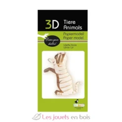 Maquette 3D en papier chat blanc- Fridolin