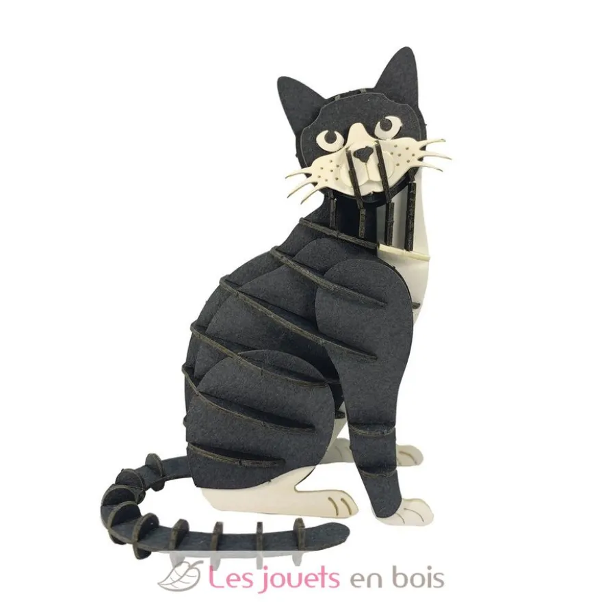 Maquette 3D en papier Chat noir et blanc - Fridolin