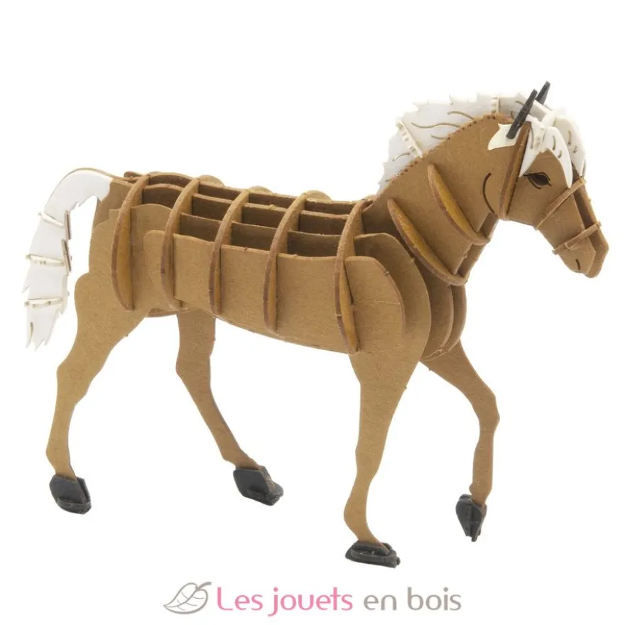 Maquette 3D en papier cheval Haflinger marron- Fridolin