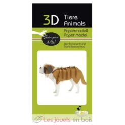 Maquette 3D en papier chien Saint-Bernard - Fridolin