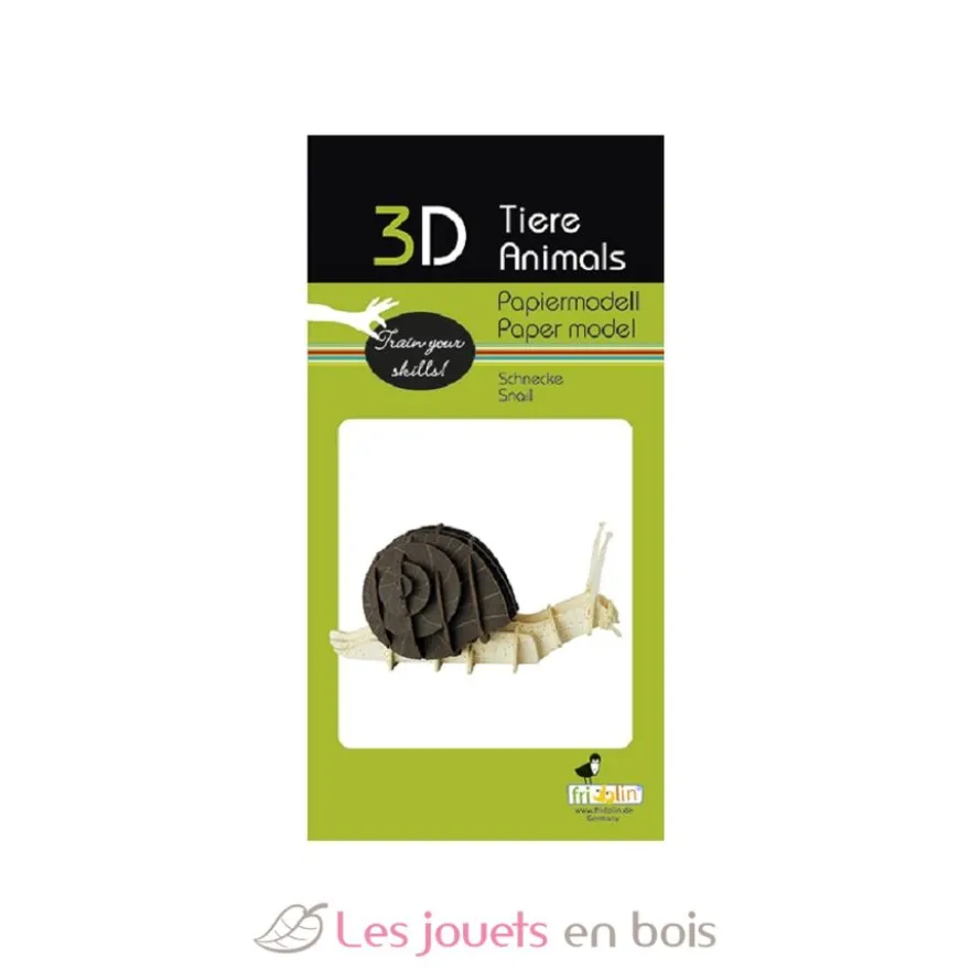 Maquette 3D en papier Escargot marron beige - Fridolin
