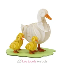 Maquette 3D en papier Famille d'oies blanches - Fridolin