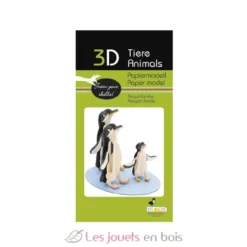 Maquette 3D en papier Famille pingouins - Fridolin