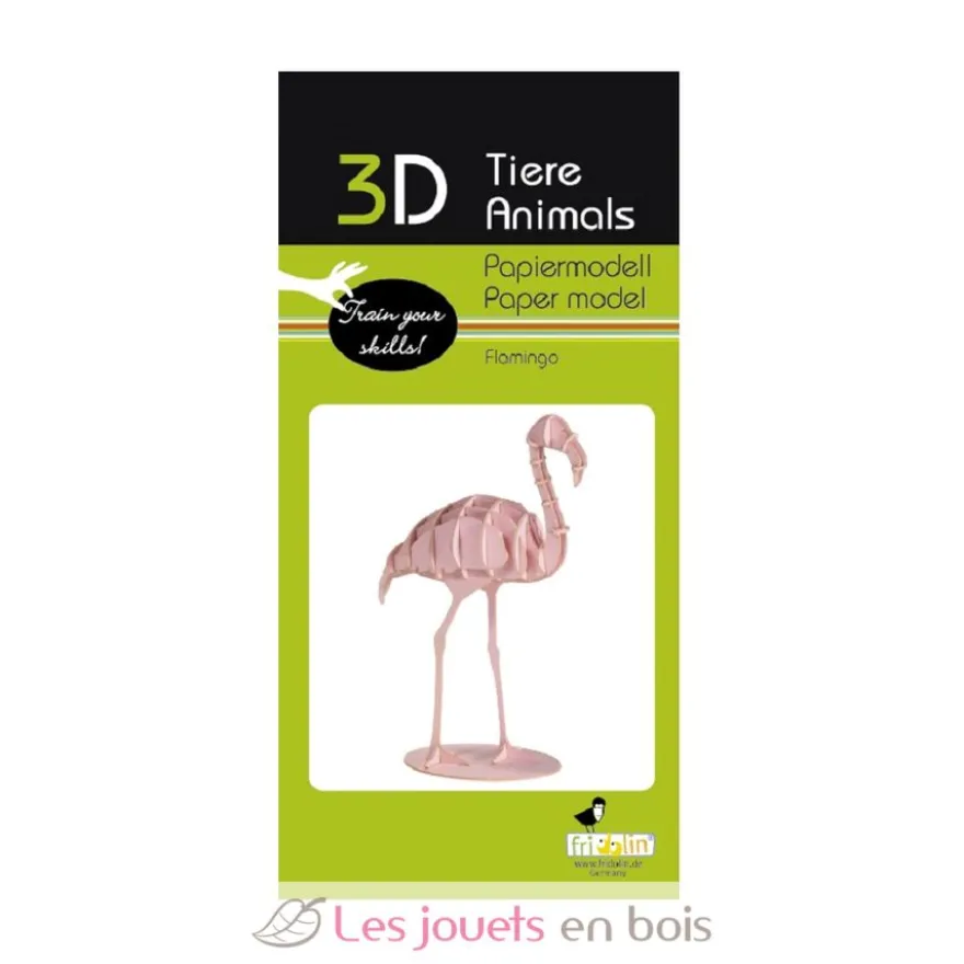 Maquette 3D en papier Flamant rose - Fridolin
