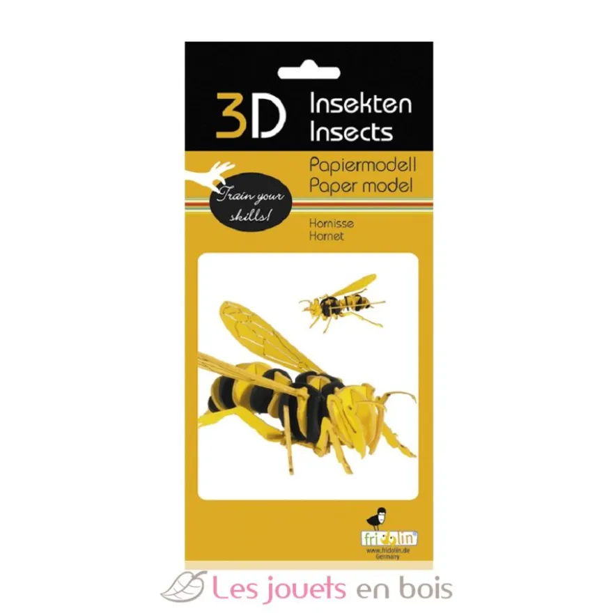 Maquette 3D en papier Frelon jaune - fridolin