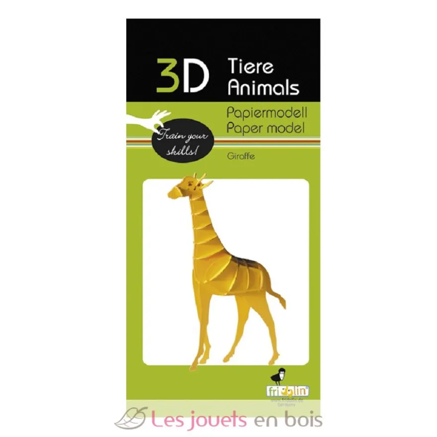 Maquette 3D en papier Girafe jaune - Fridolin