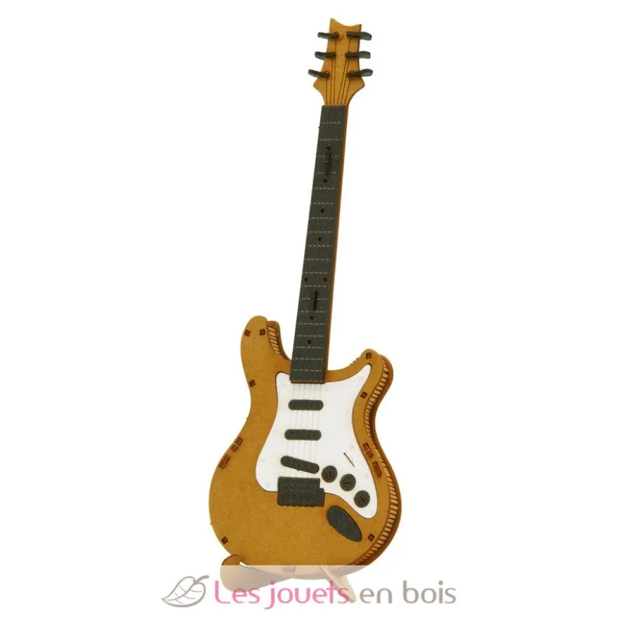 Maquette 3D en papier guitare électrique marron - Fridolin