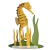Maquette 3D en papier Hippocampe jaune - Fridolin