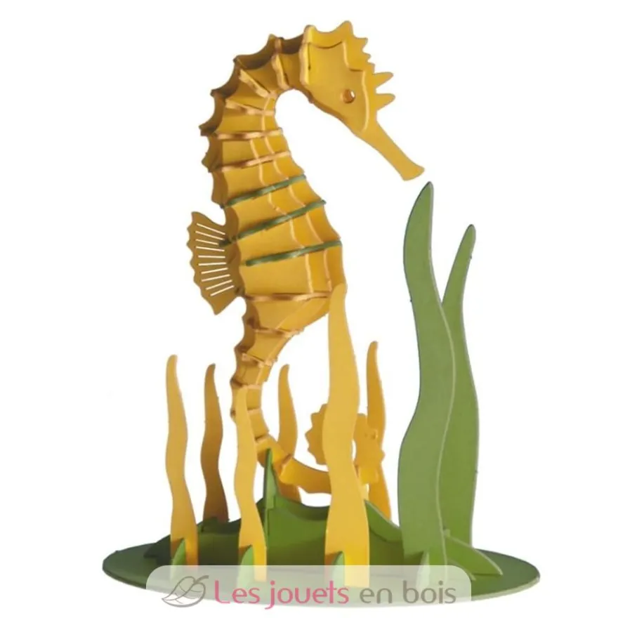 Maquette 3D en papier Hippocampe jaune - Fridolin