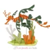 Maquette 3D en papier hippocampe feuillu orange - Fridolin