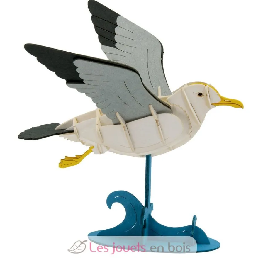 Maquette 3D en papier mouette blanche - Fridolin